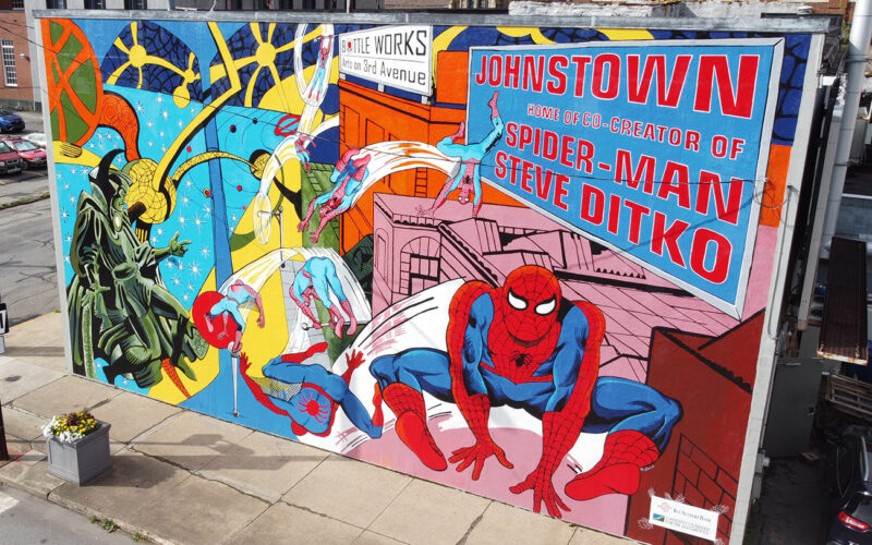 Visit Johnstown PA Partner Spider-Man & Doctor Strange - Steve Ditko Mural